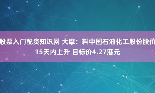 股票入门配资知识网 大摩：料中国石油化工股份股价15天内上升 目标价4.27港元